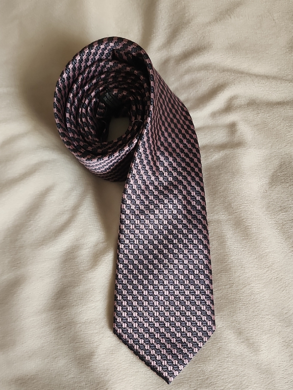 Viterelli Tie Lavender and Slate Grey Micro-Patterned